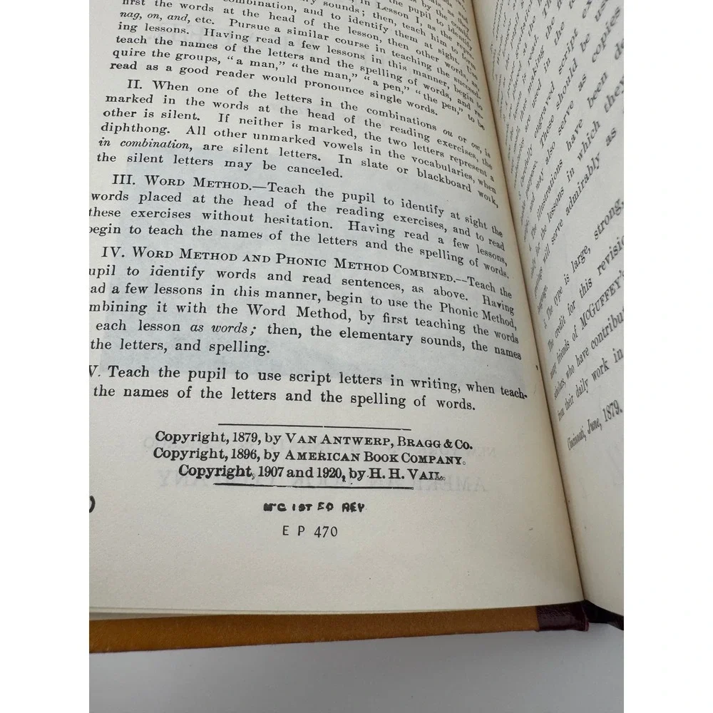 McGuffey's First Eclectic Reader Revised Edition Hardcover American Book Company